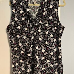 Anne Klein Black and White Sleeveless Tank Top